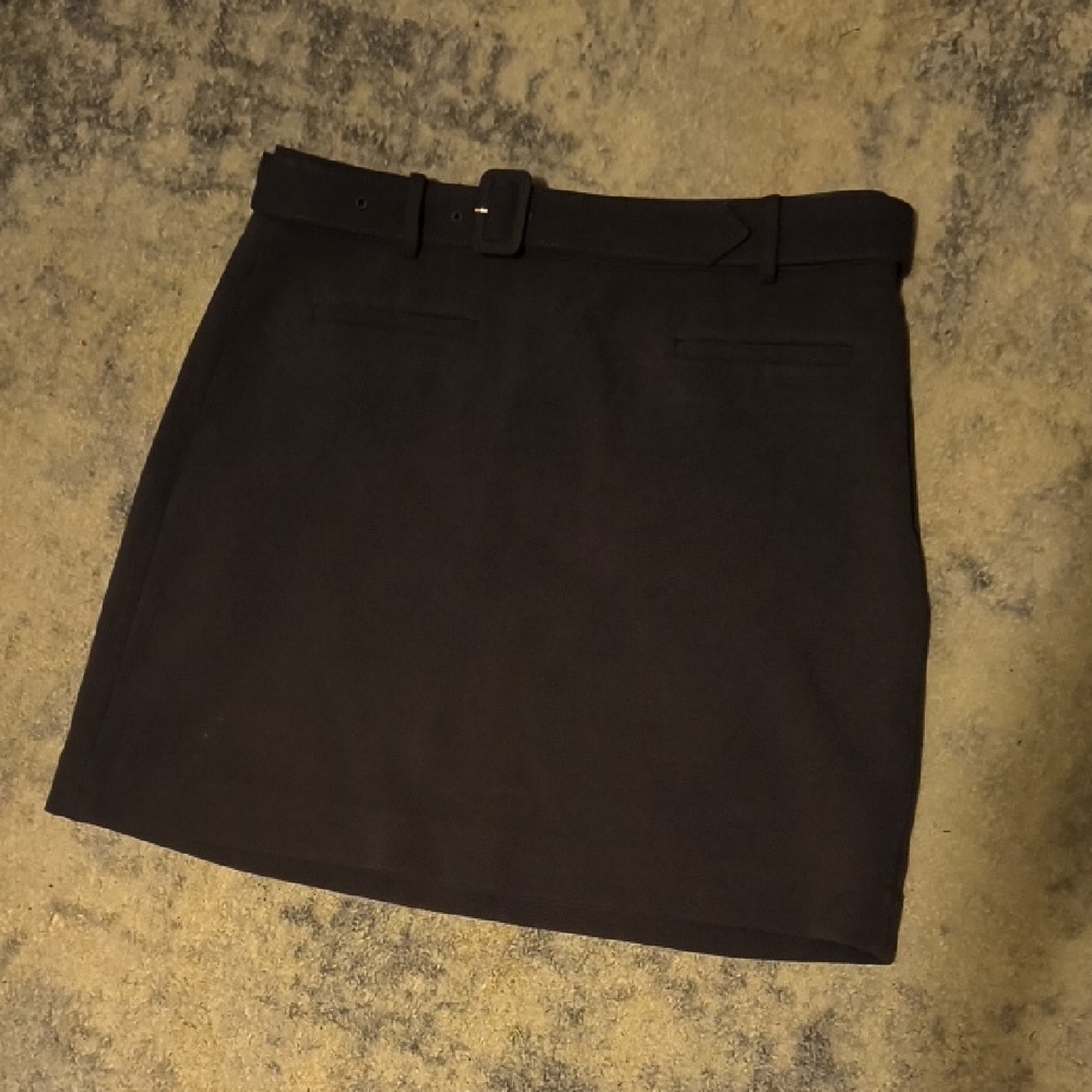 LOFT | Charcoal Mini Skirt with Belt
